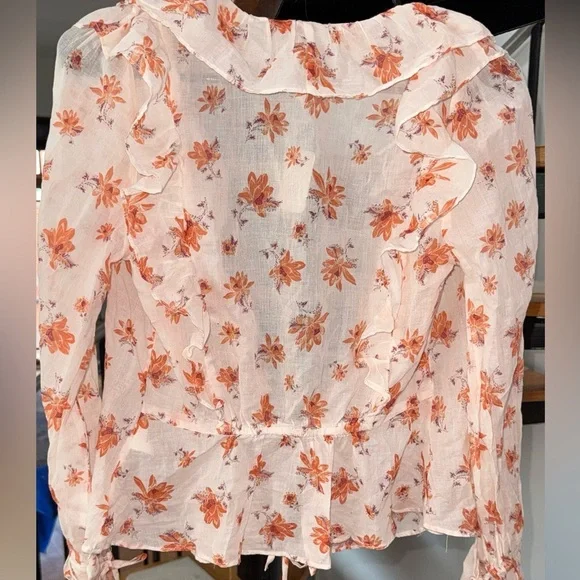 Free People Amanda Ruffle Top size XS NWT - Picture 2 of 5